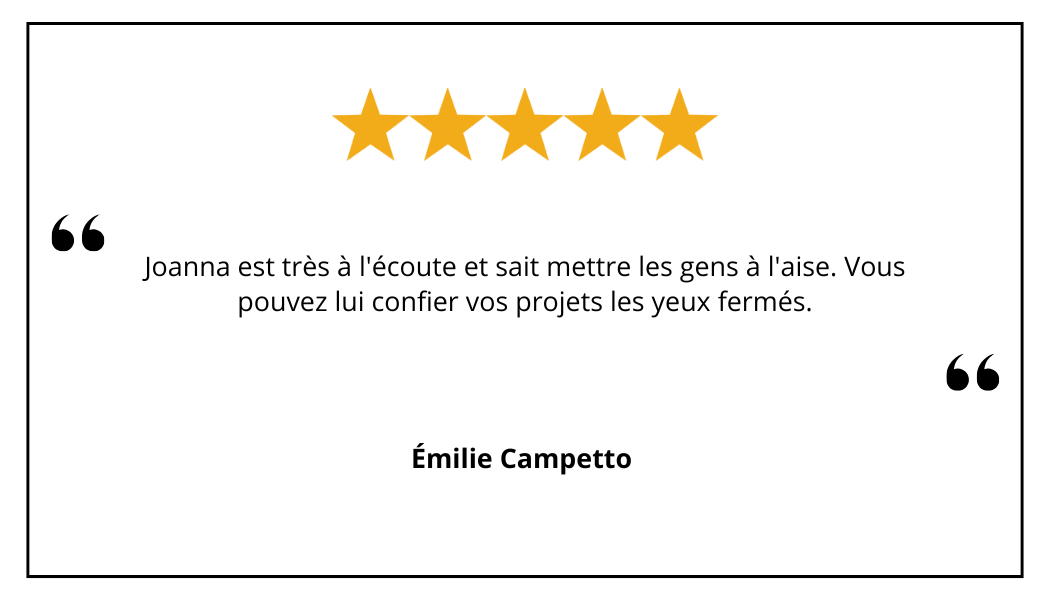 commentaire d'une cliente