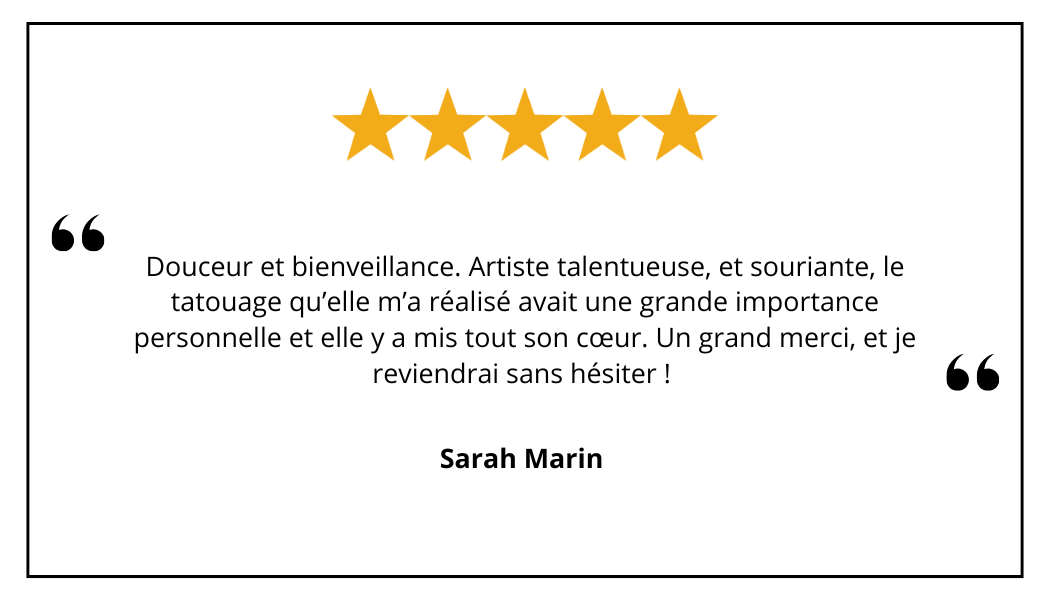commentaire d'une cliente